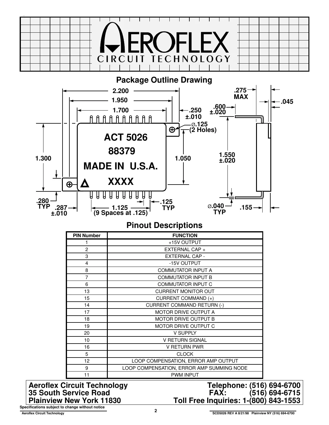 act5026 Datasheet Page 2