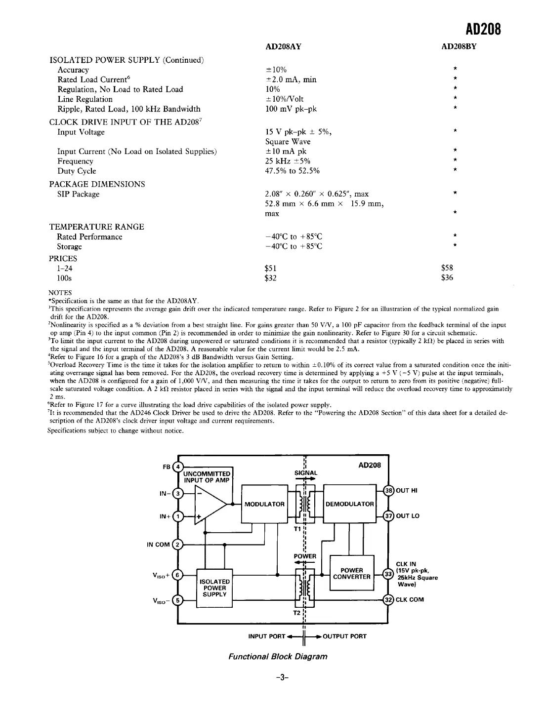 ad208 Datasheet Page 3