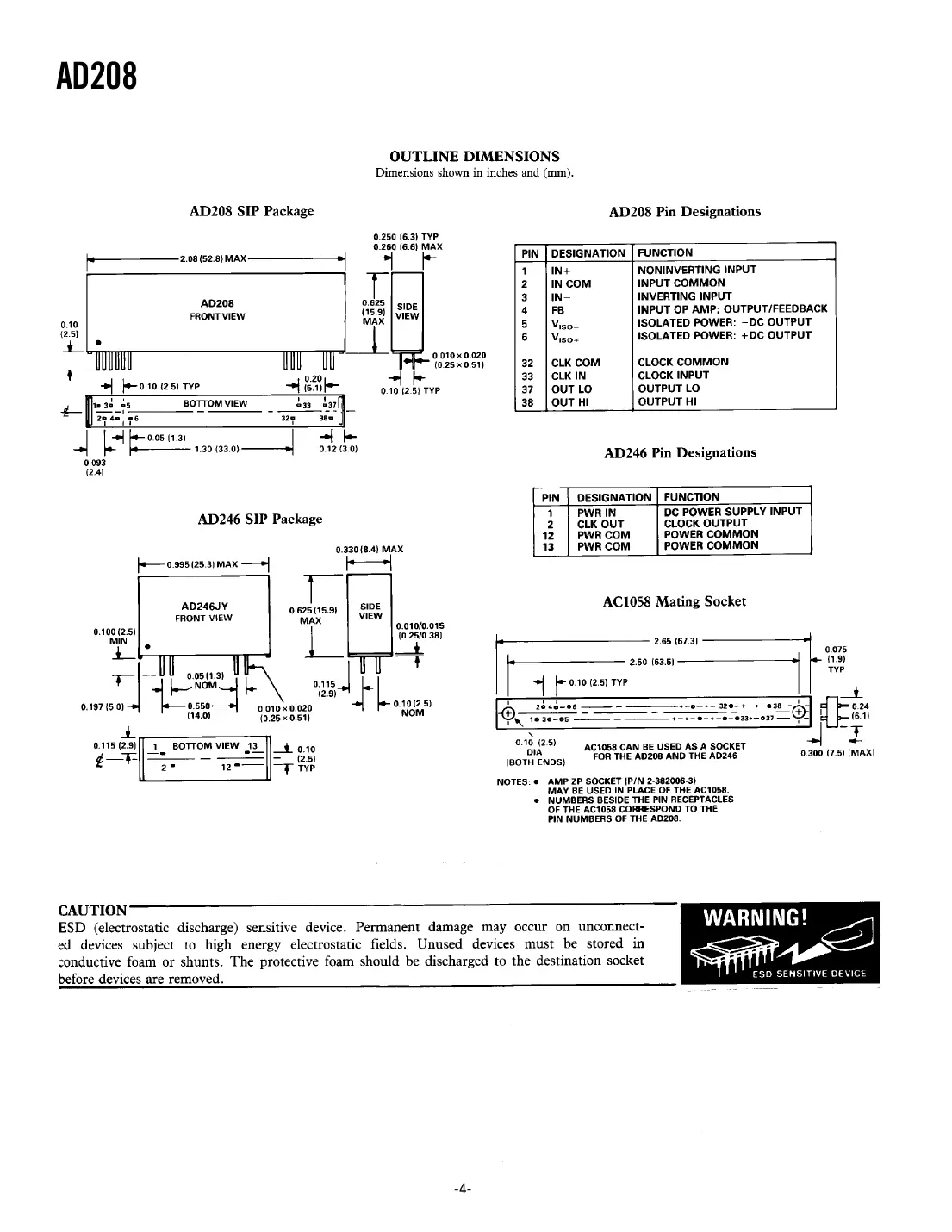 ad208 Datasheet Page 4