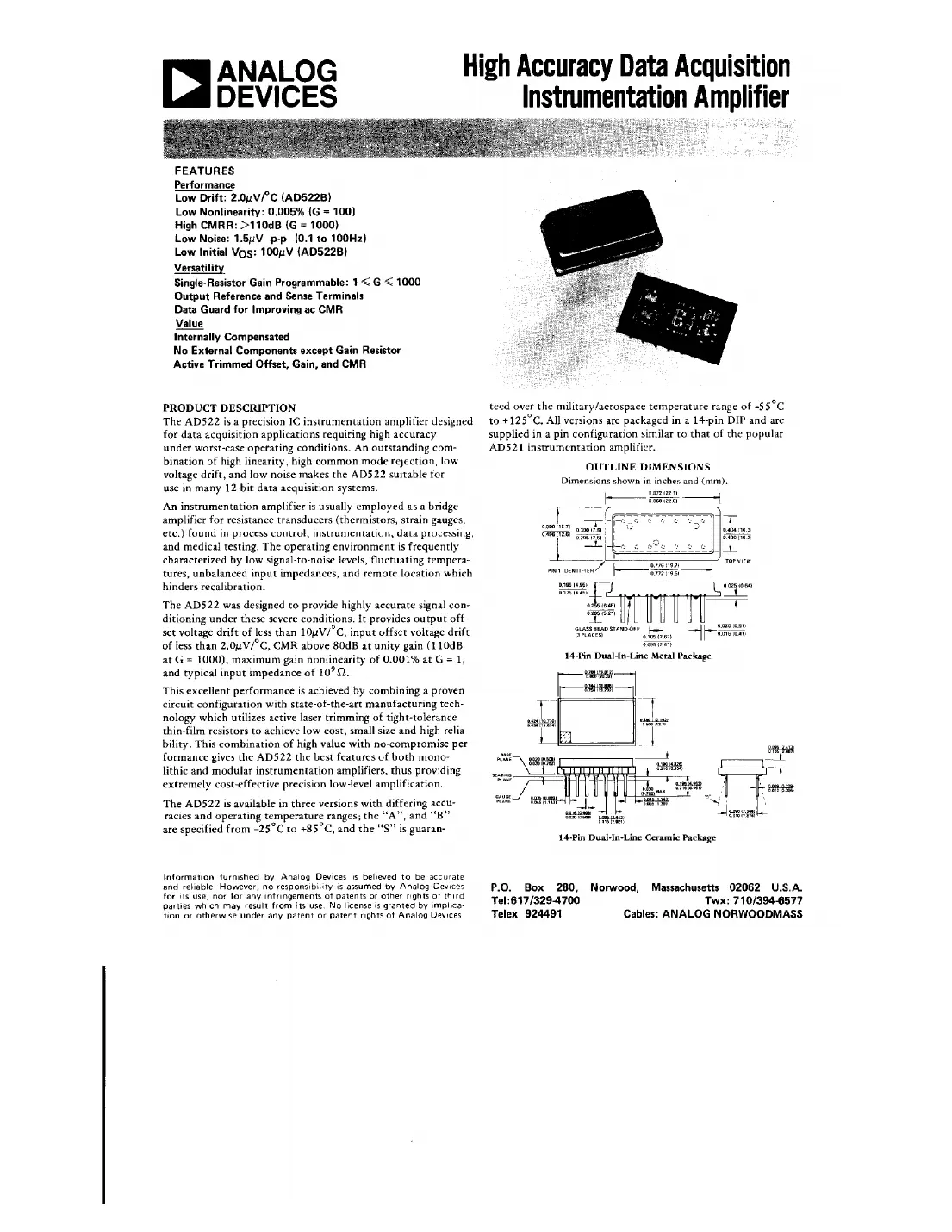 ad522 Datasheet Page 1