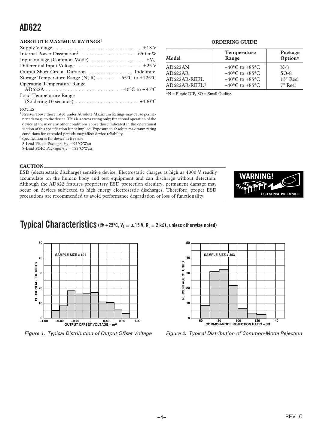 ad622 Datasheet Page 4