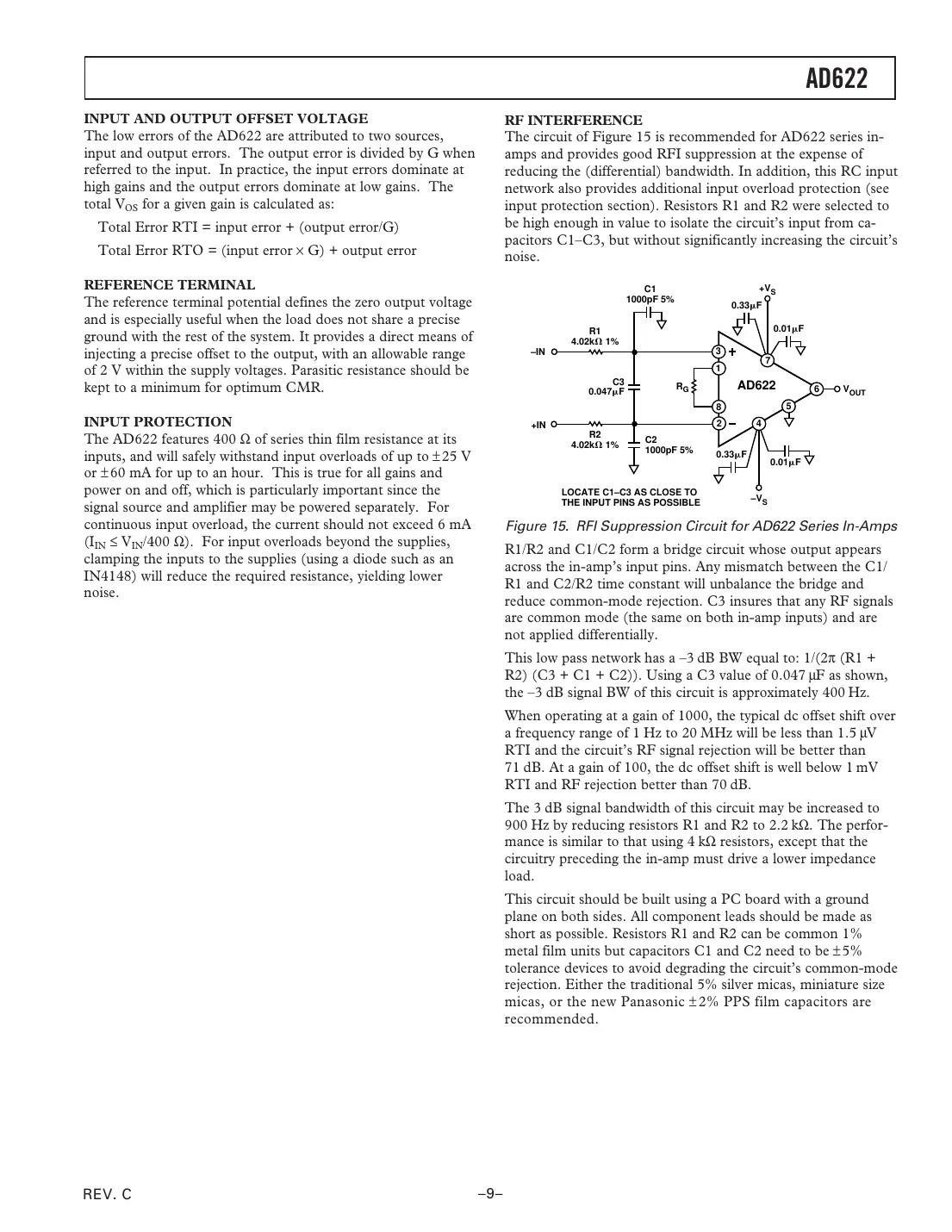 ad622 Datasheet Page 9