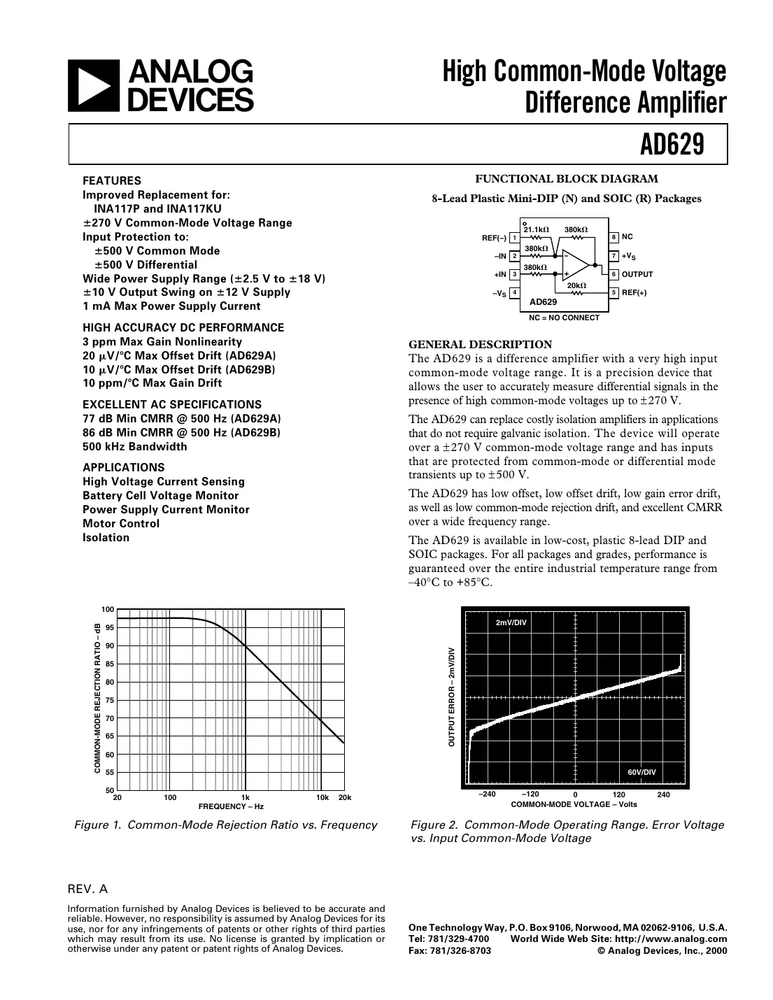 ad629 Datasheet Page 1