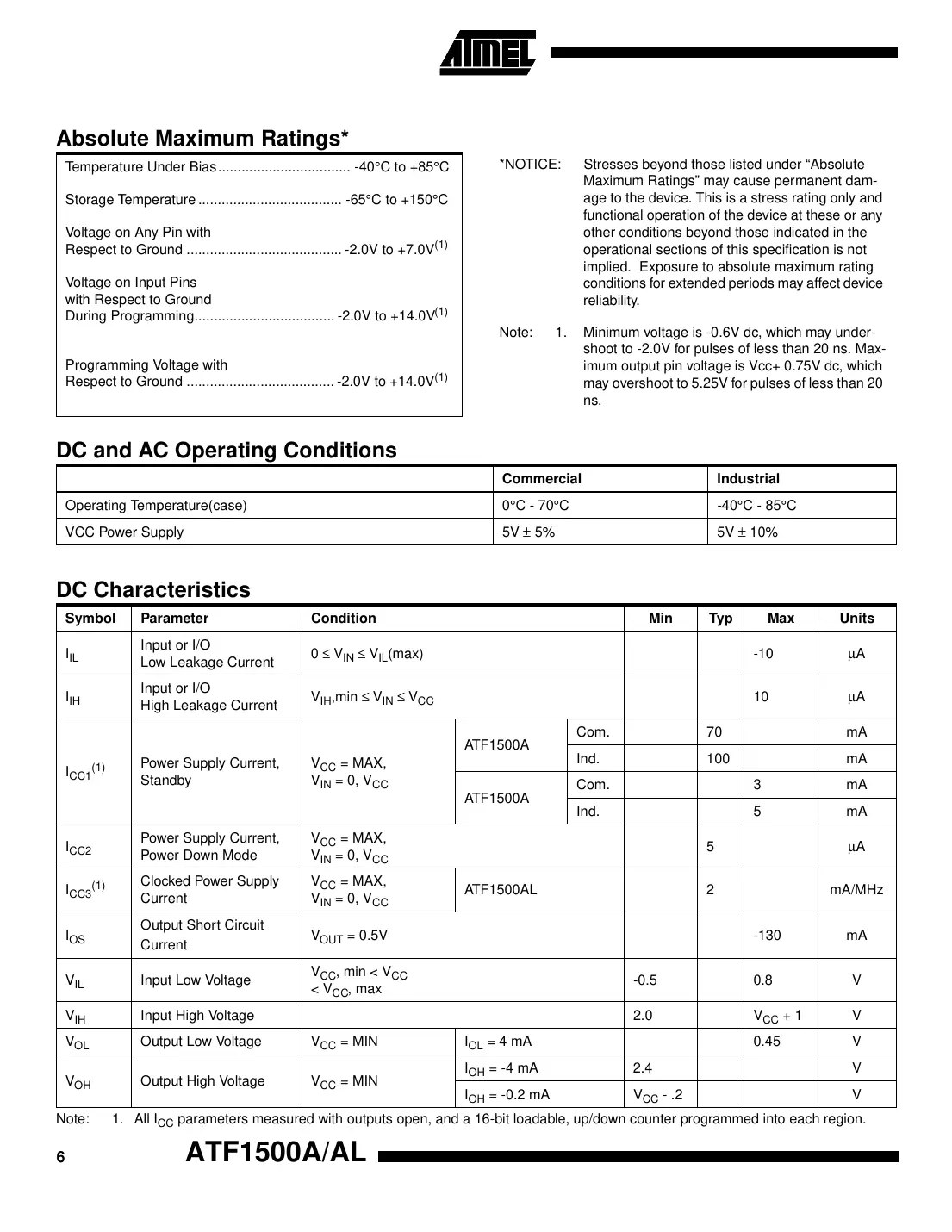 atf1500a Datasheet Page 6