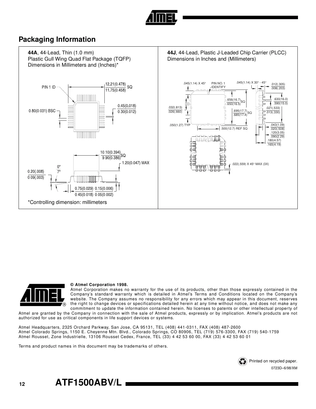 atf1500abv Datasheet Page 12