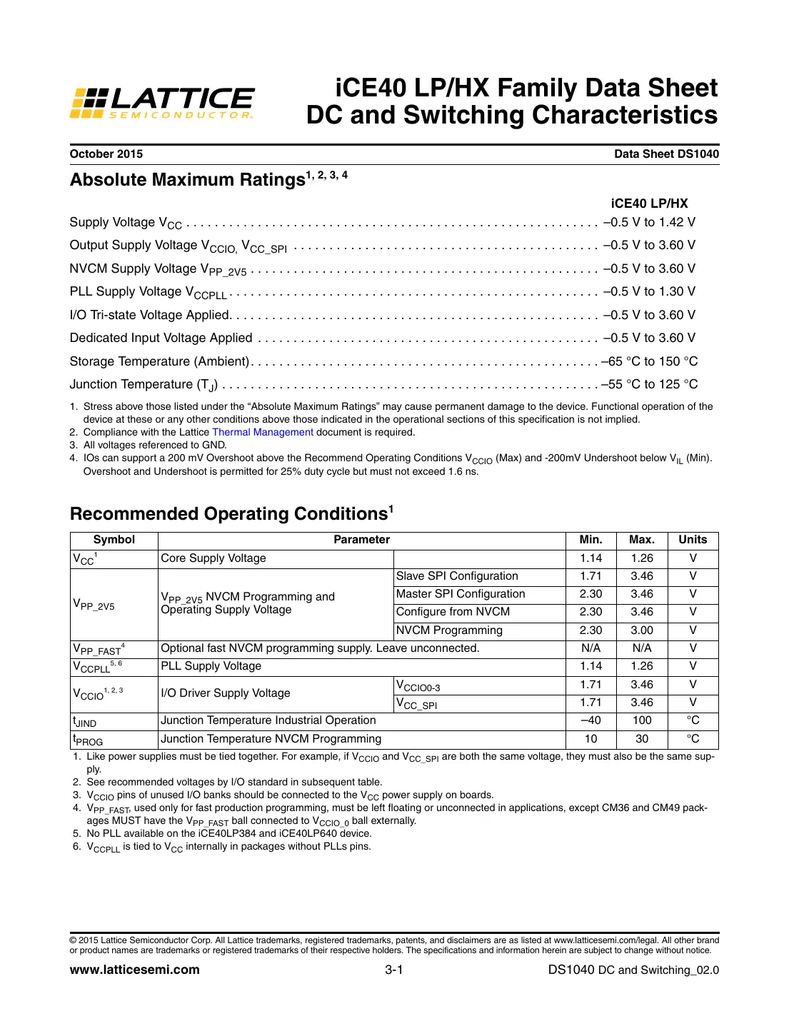 ice40 Datasheet Page 14