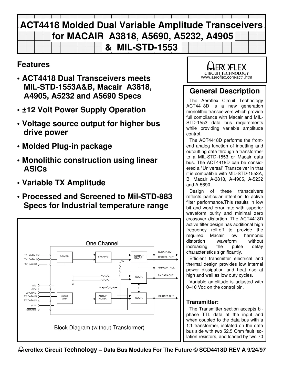 act4418 Datasheet Page 1