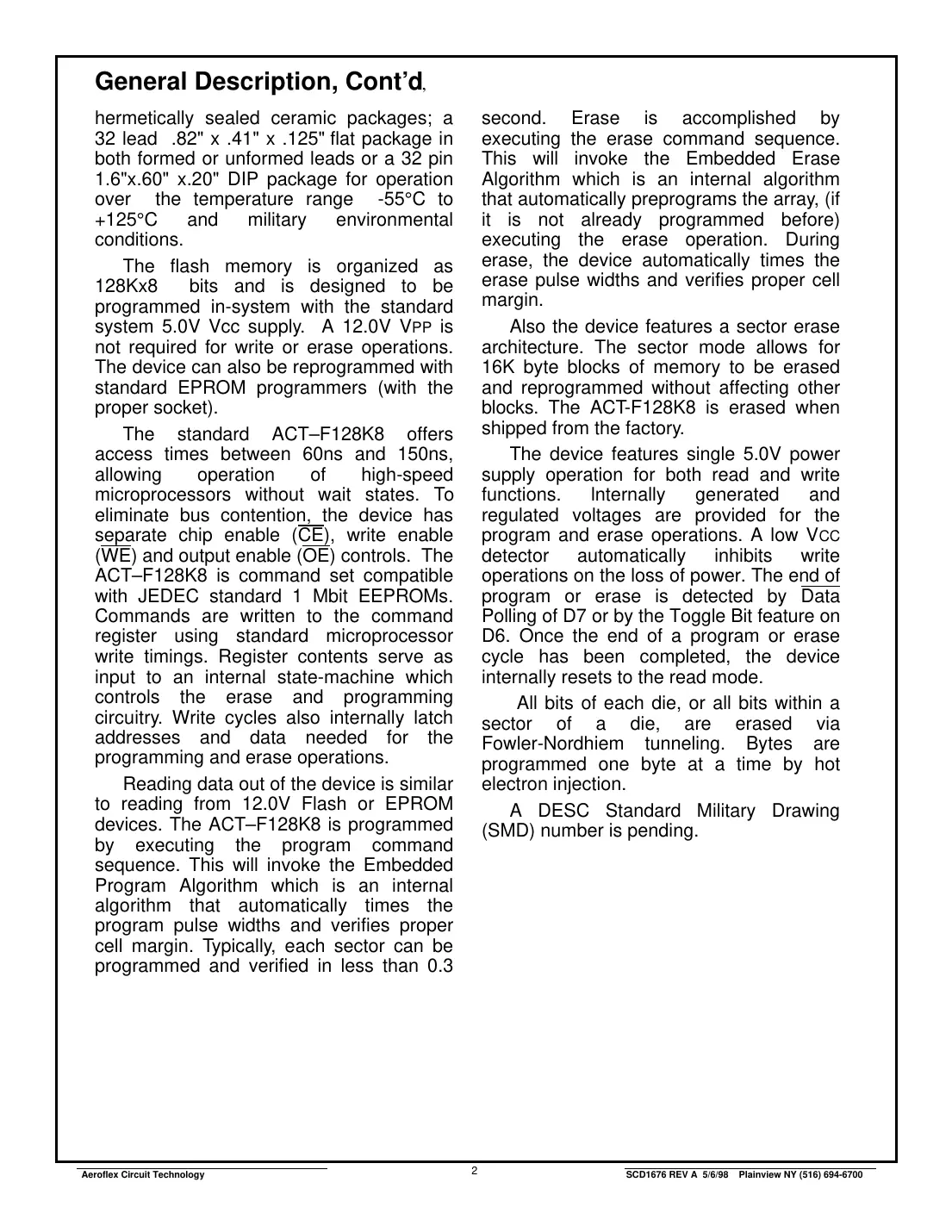 act-f128k8 Datasheet Page 2