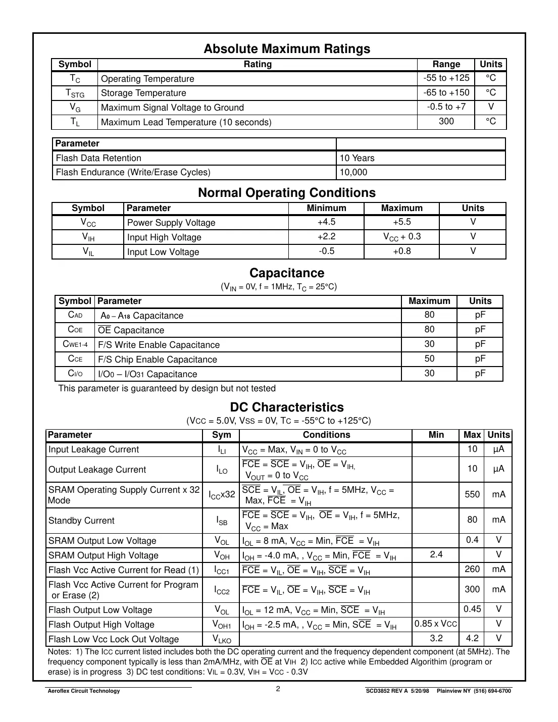 act-sf512k32 Datasheet Page 2