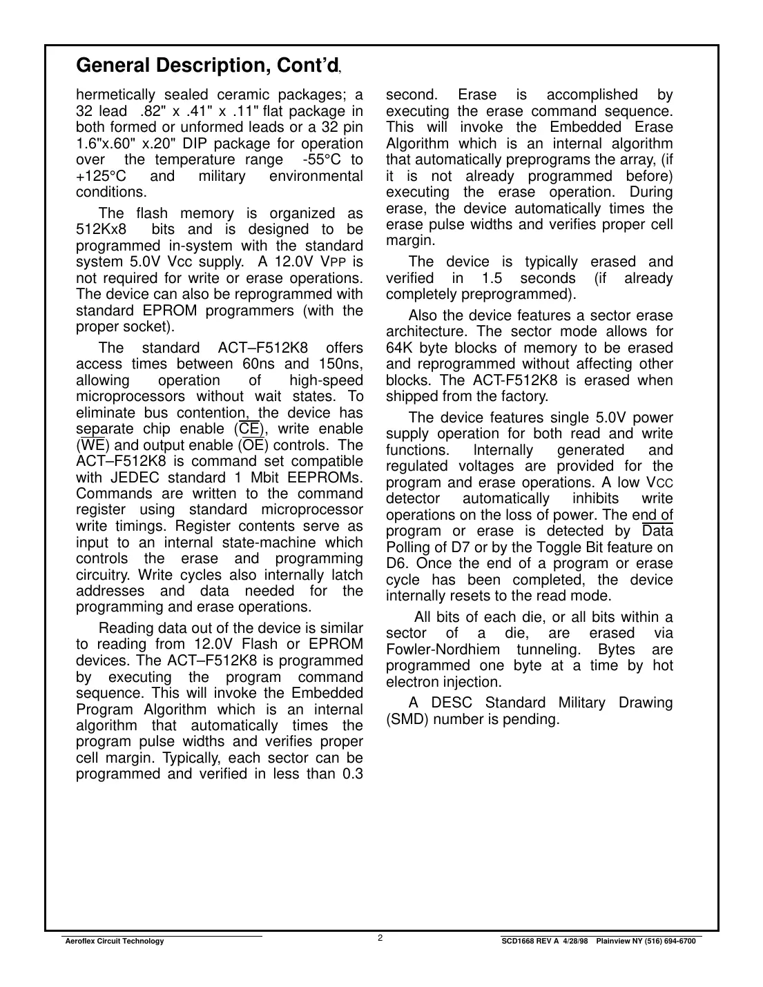 actf512k8 Datasheet Page 2