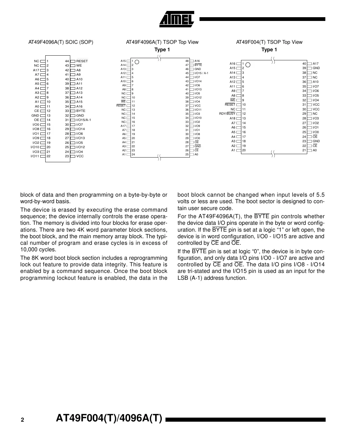 at49f004 Datasheet Page 2