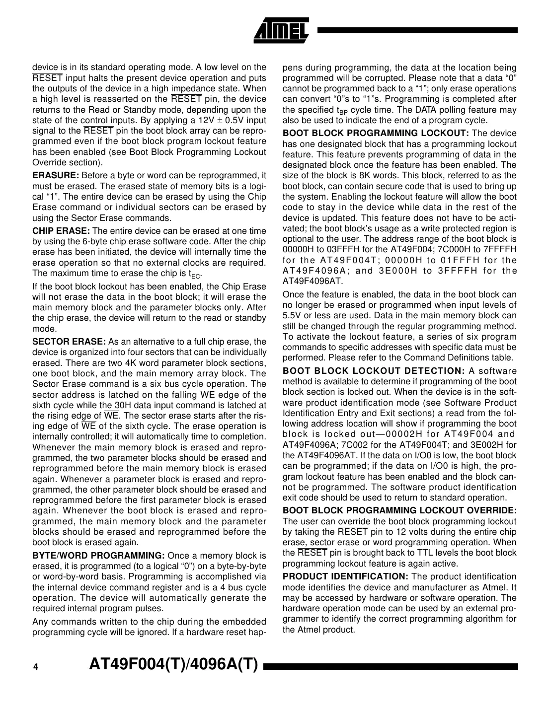 at49f004 Datasheet Page 4