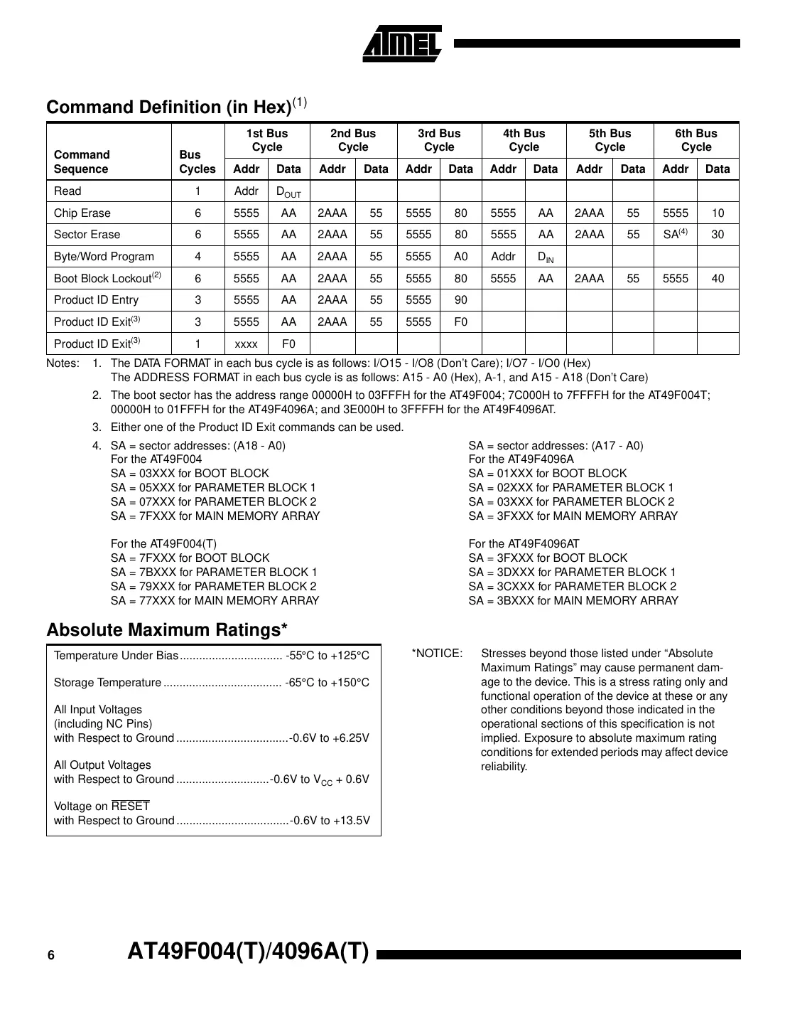 at49f004 Datasheet Page 6