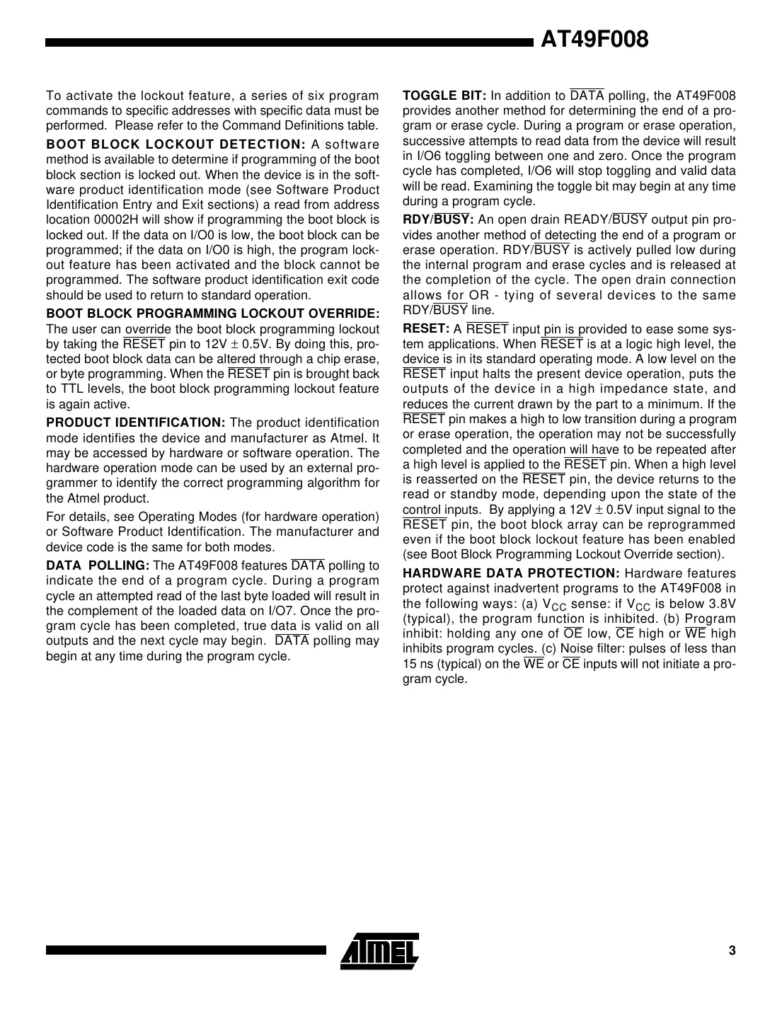 at49f008 Datasheet Page 3