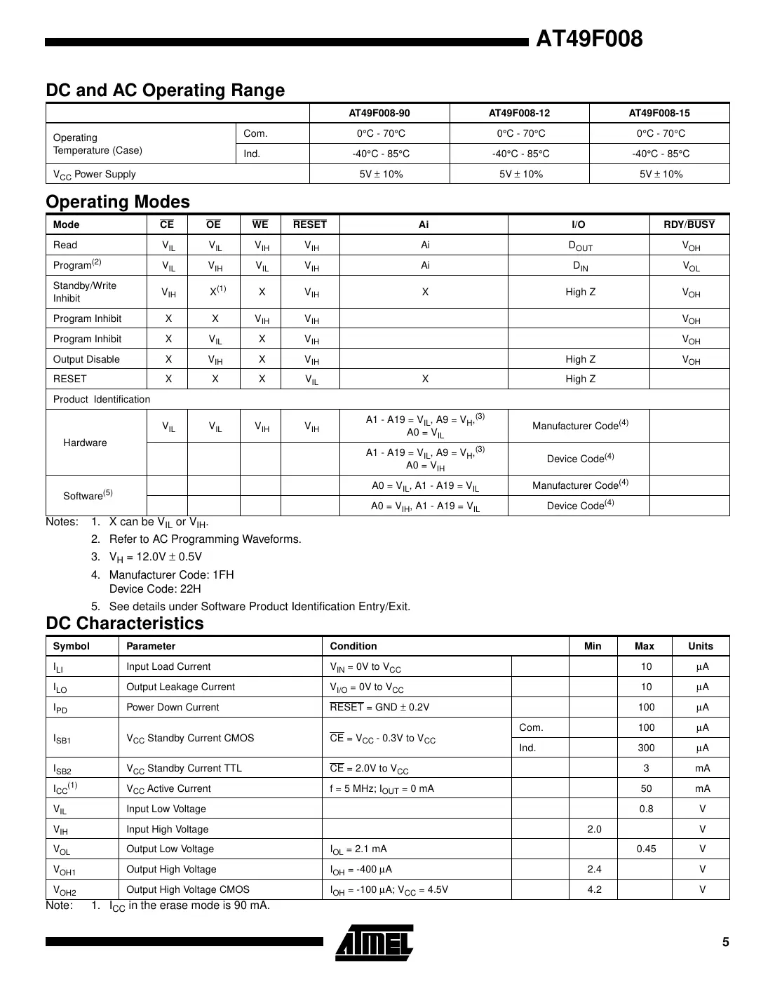 at49f008 Datasheet Page 5