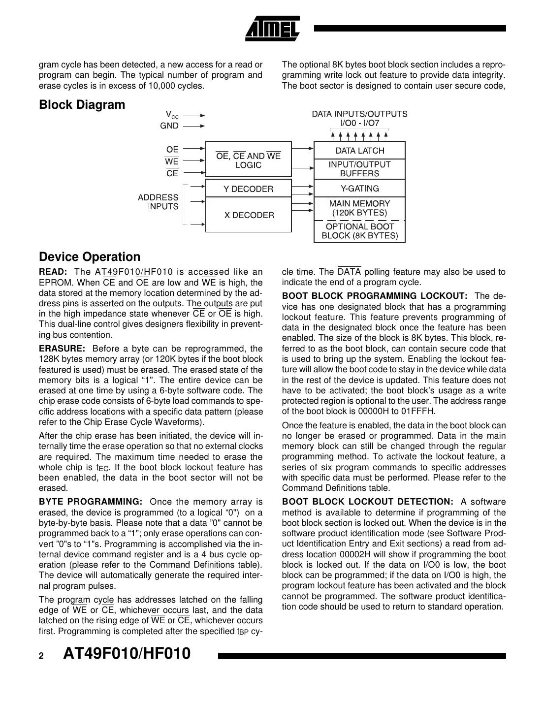 at49f010 Datasheet Page 2