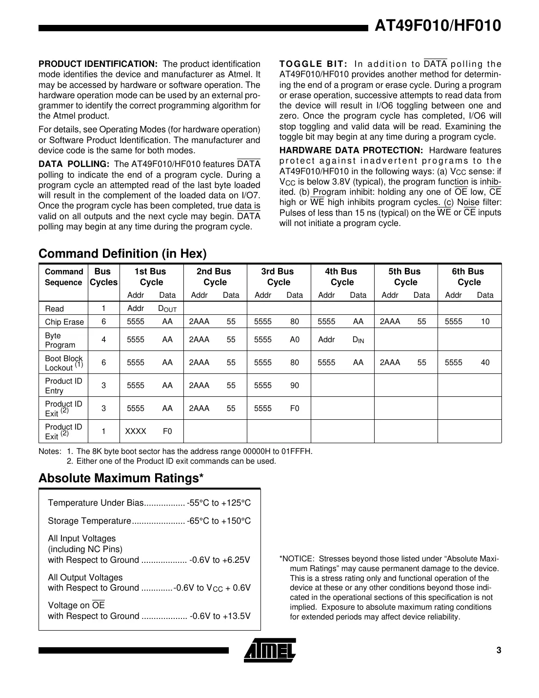at49f010 Datasheet Page 3