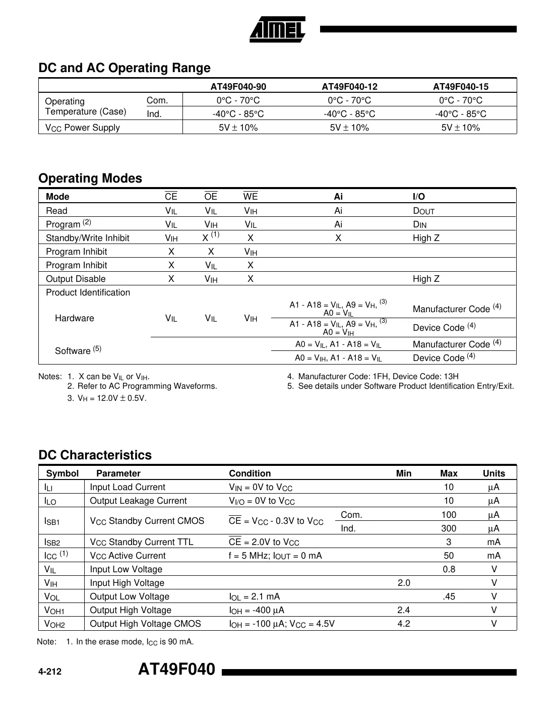 at49f040 Datasheet Page 4