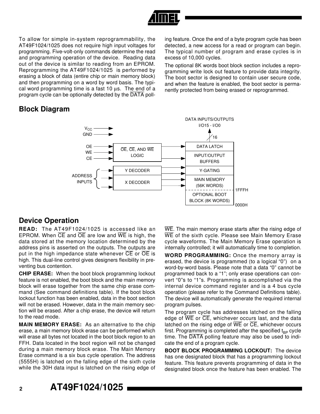 at49f1024 Datasheet Page 2