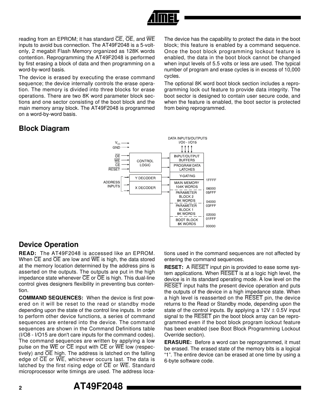 at49f2048 Datasheet Page 2
