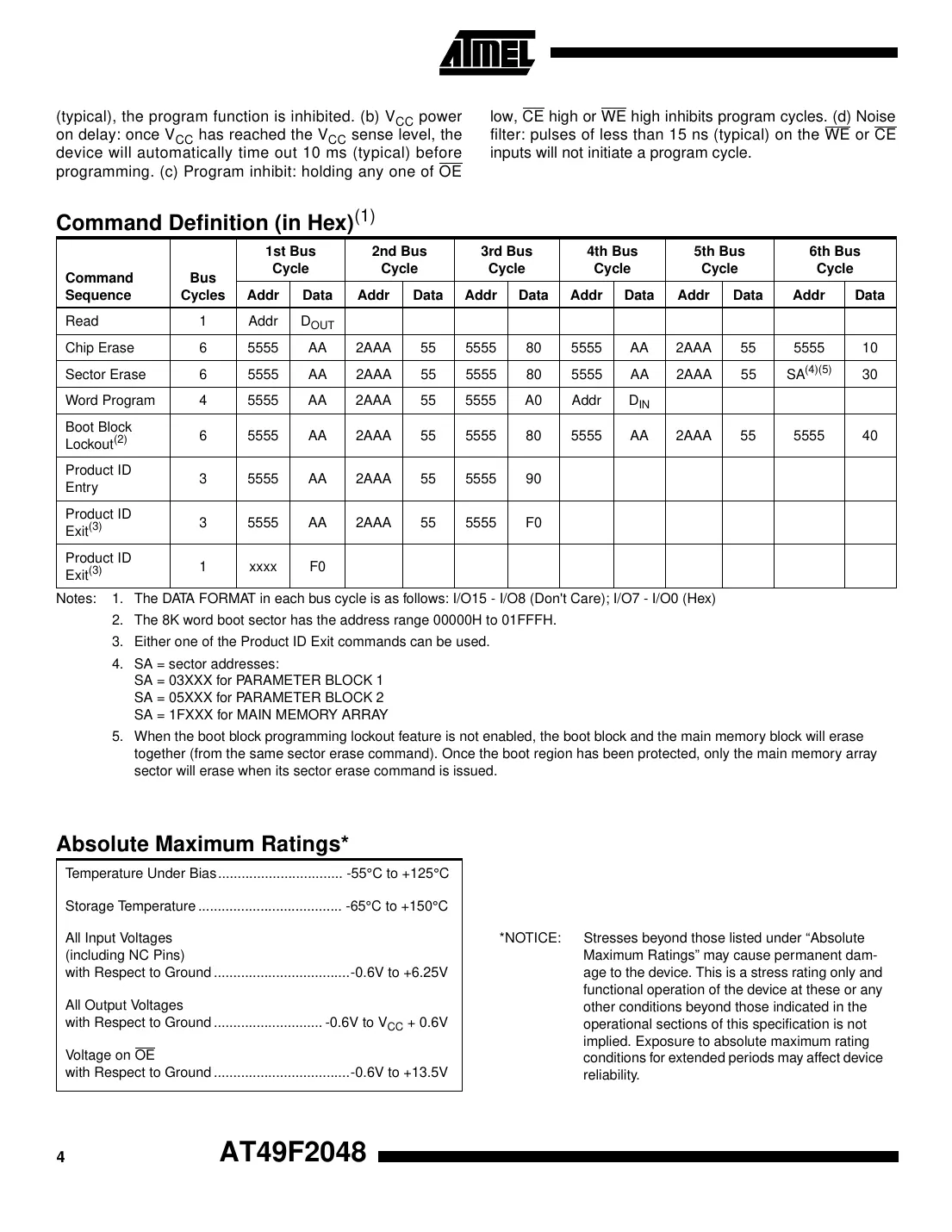 at49f2048 Datasheet Page 4