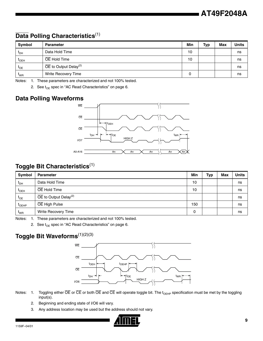 at49f2048a Datasheet Page 9