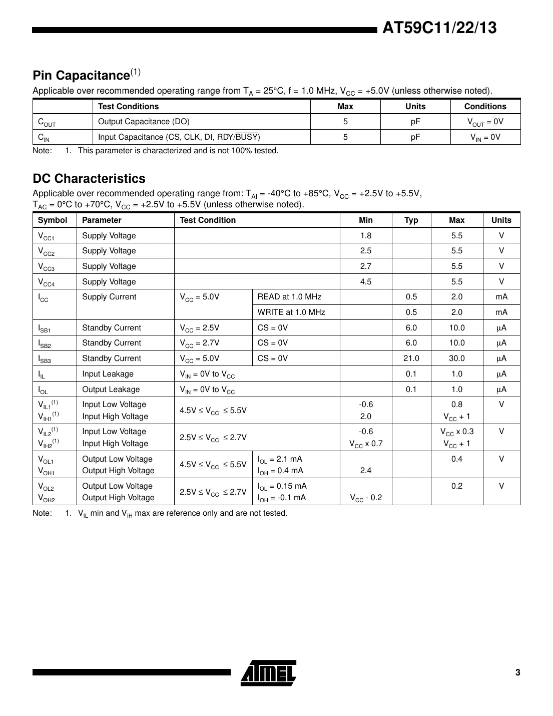 at59c11 Datasheet Page 3