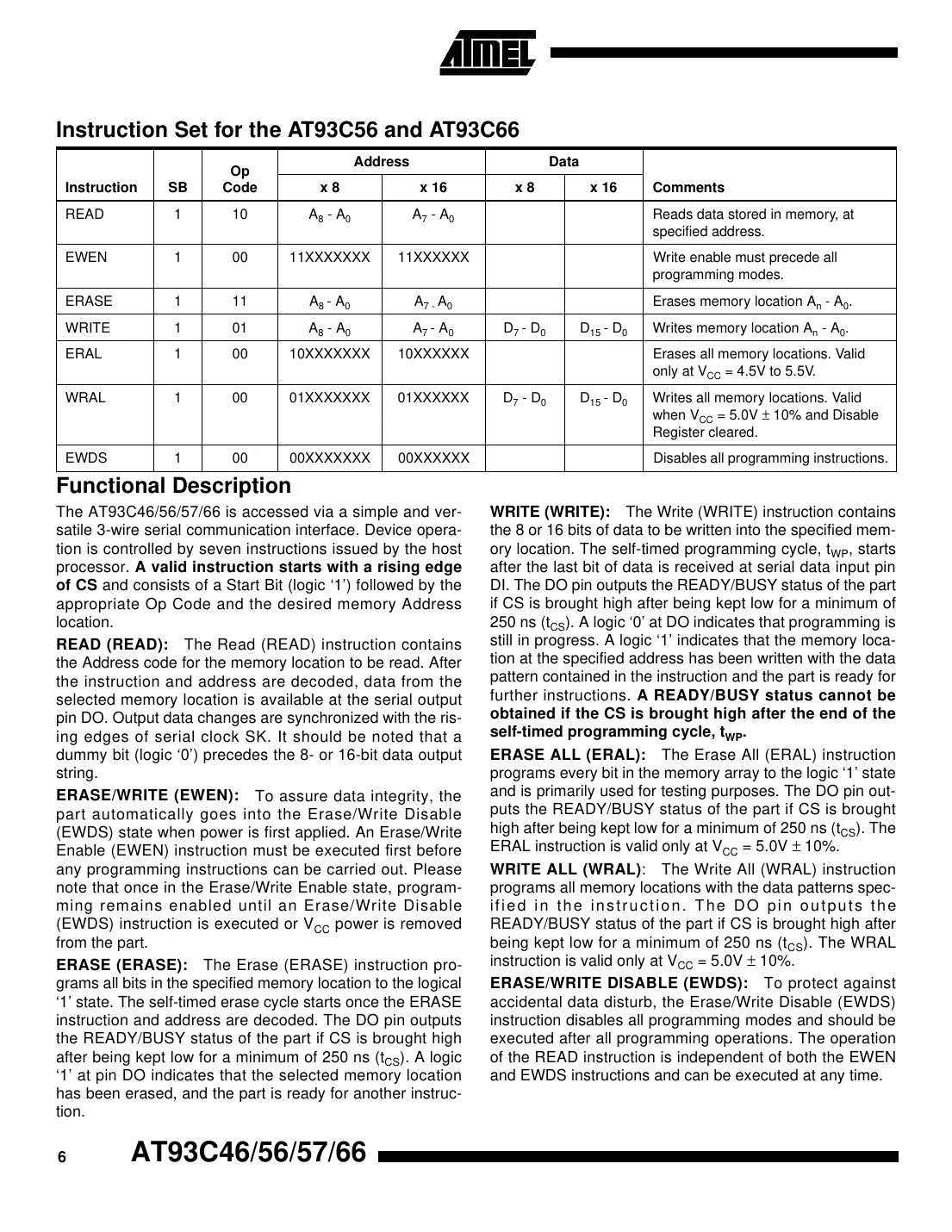 at93c46 Datasheet Page 6