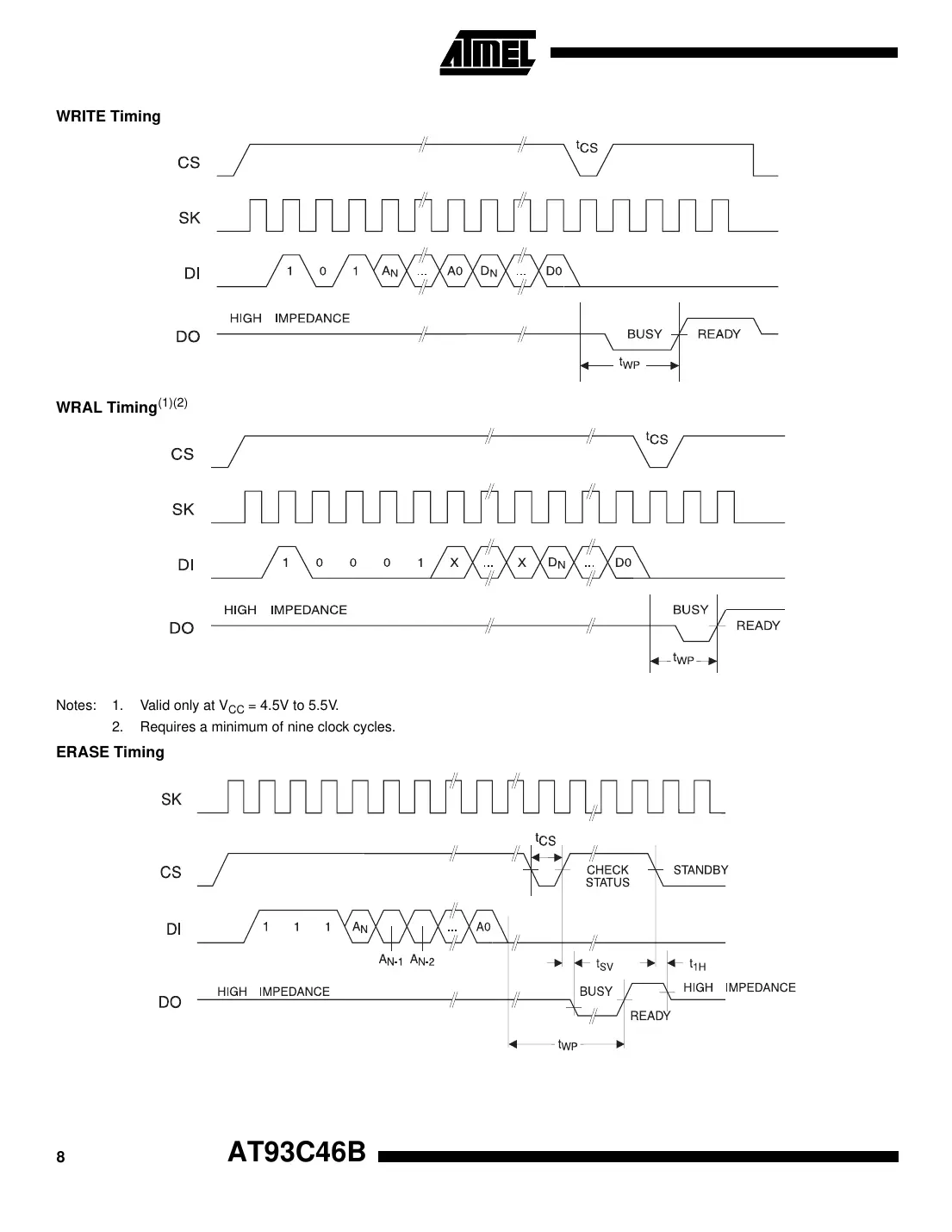 at93c46b Datasheet Page 8