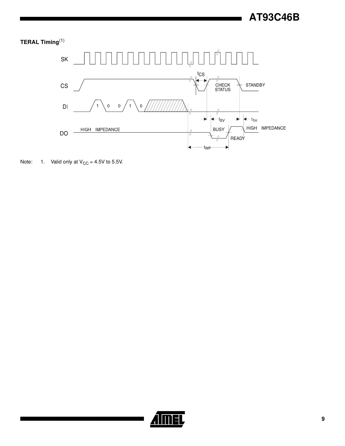 at93c46b Datasheet Page 9