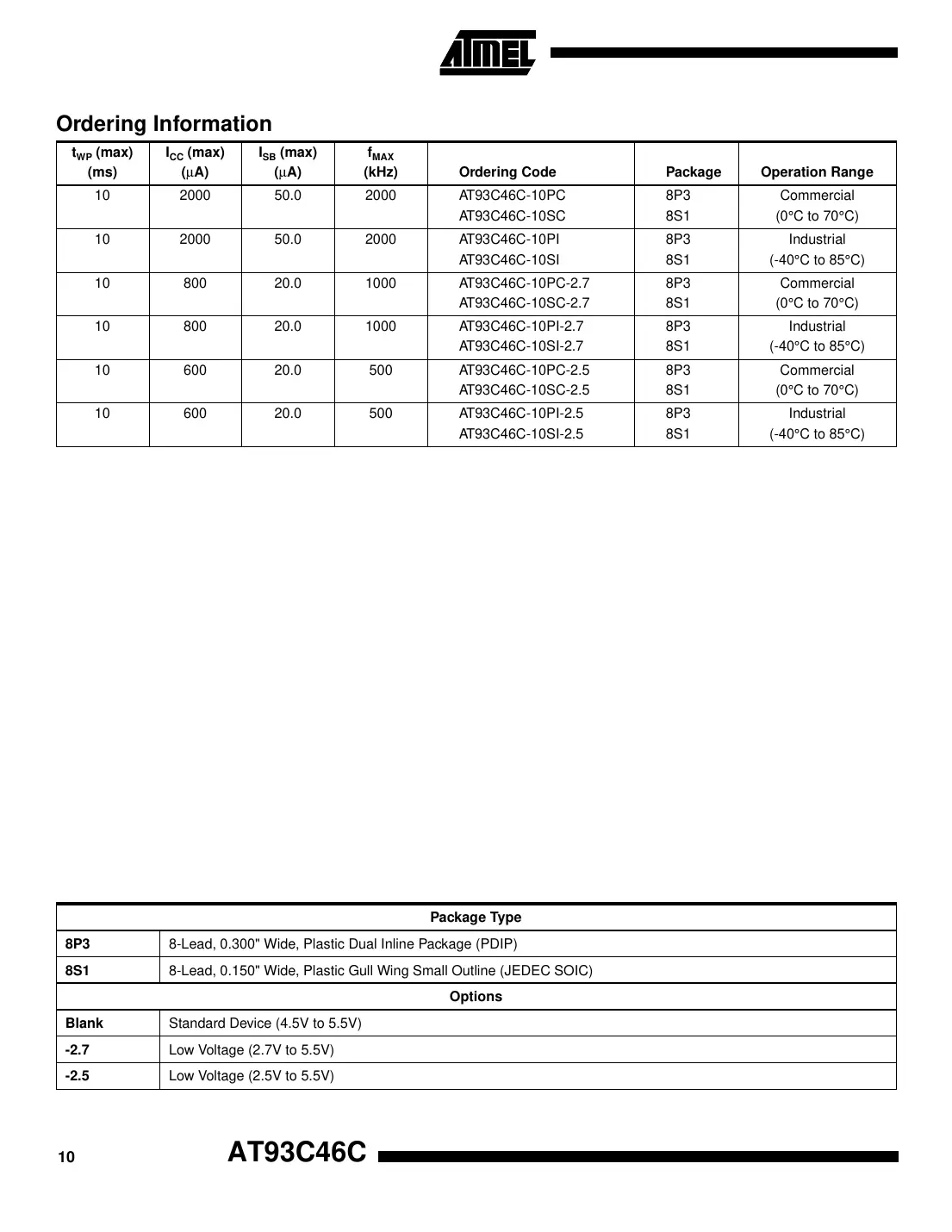 at93c46c Datasheet Page 10