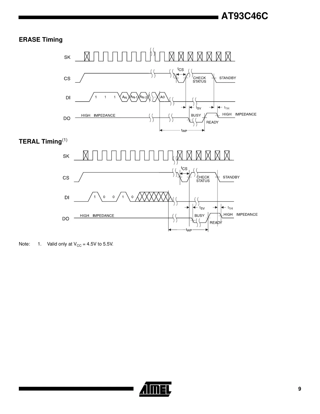 at93c46c Datasheet Page 9