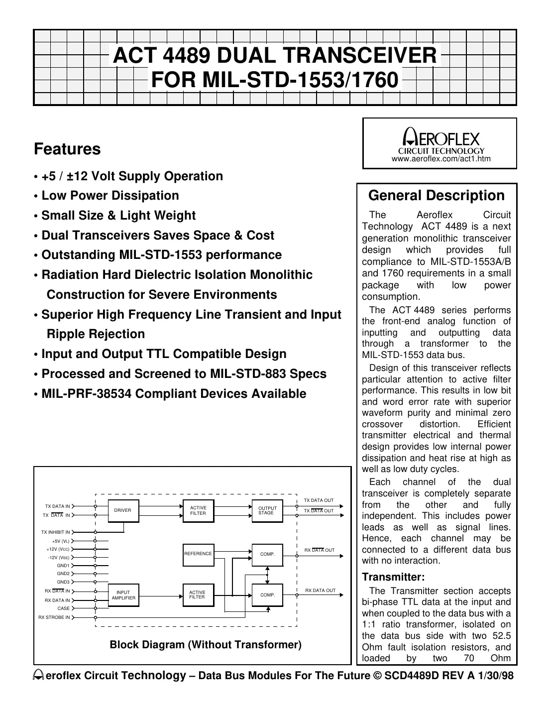 act4489d Datasheet Page 1