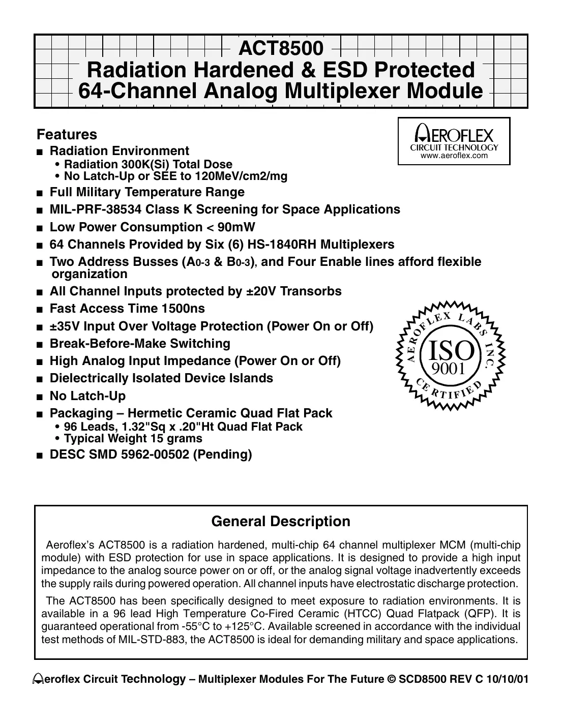 act8500 Datasheet Page 1