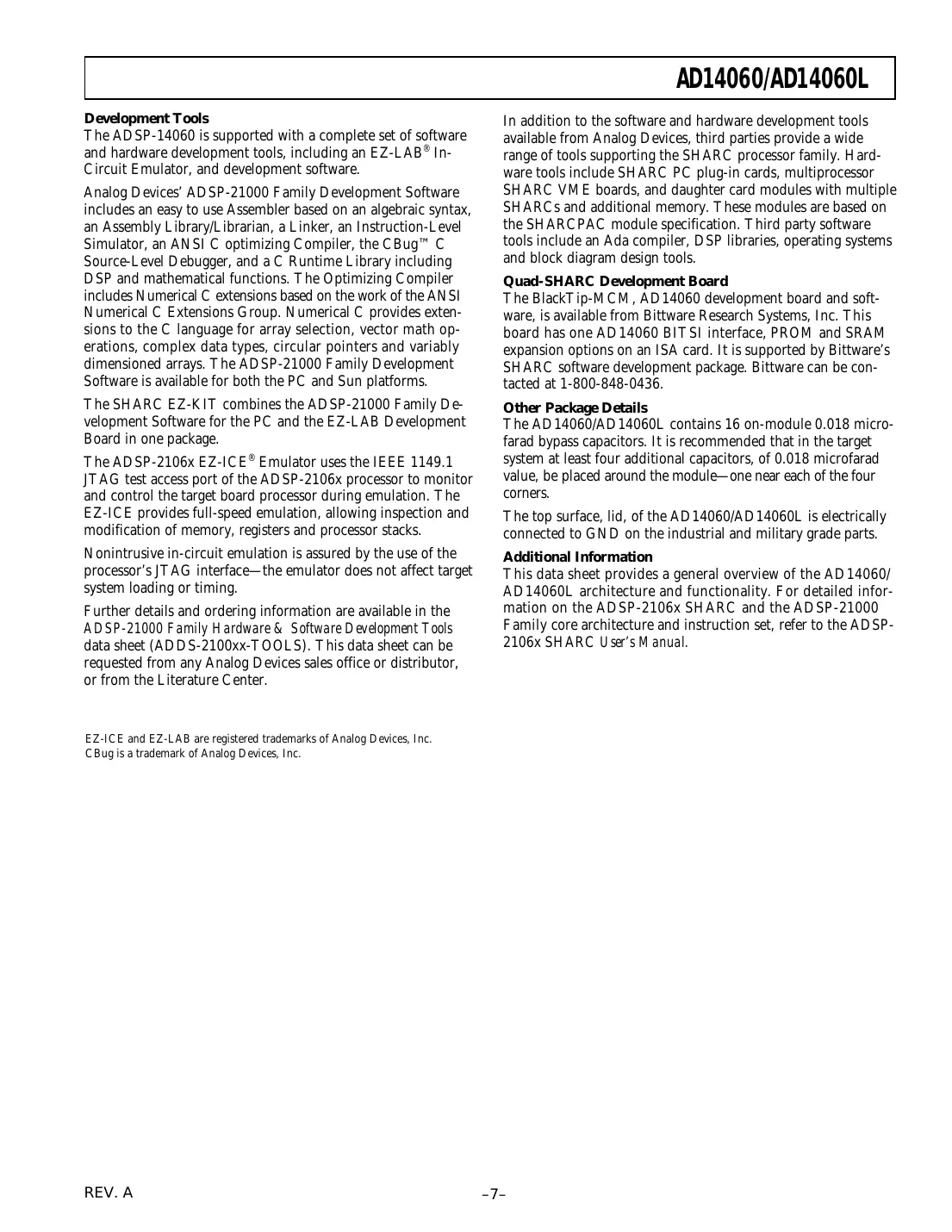 adsp-21060 Datasheet Page 7