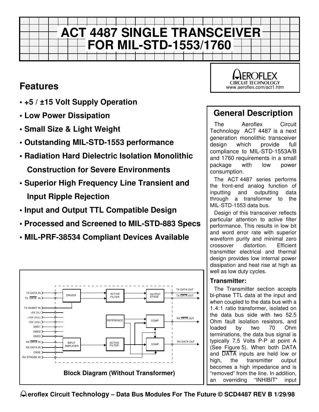 scd4487 Datasheet Page 1