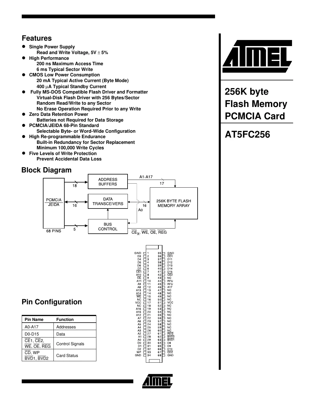 at5fc256 Datasheet Page 1