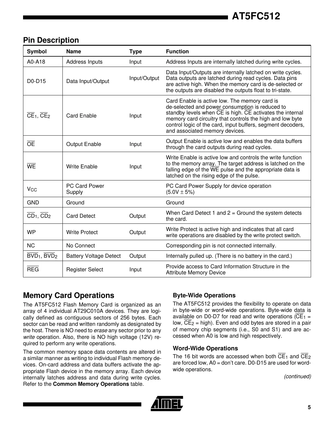 at5fc512 Datasheet Page 5
