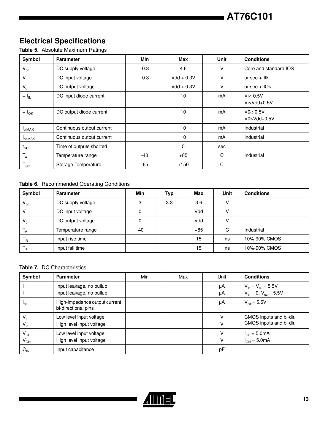at76c101 Datasheet Page 13