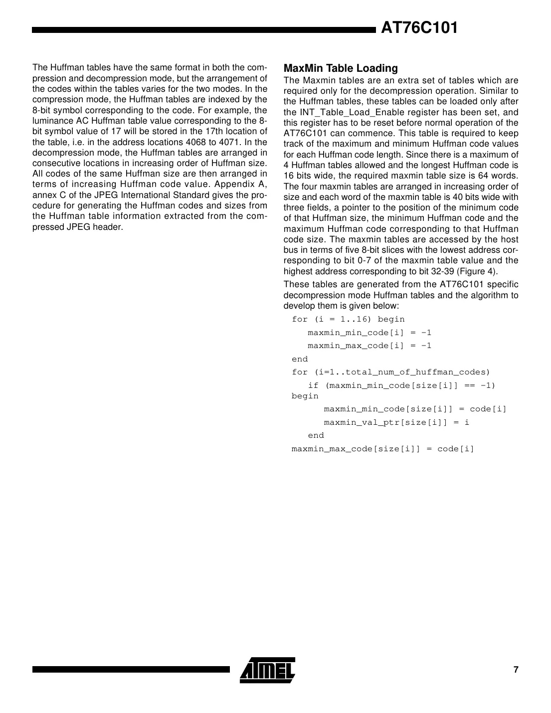 at76c101 Datasheet Page 7