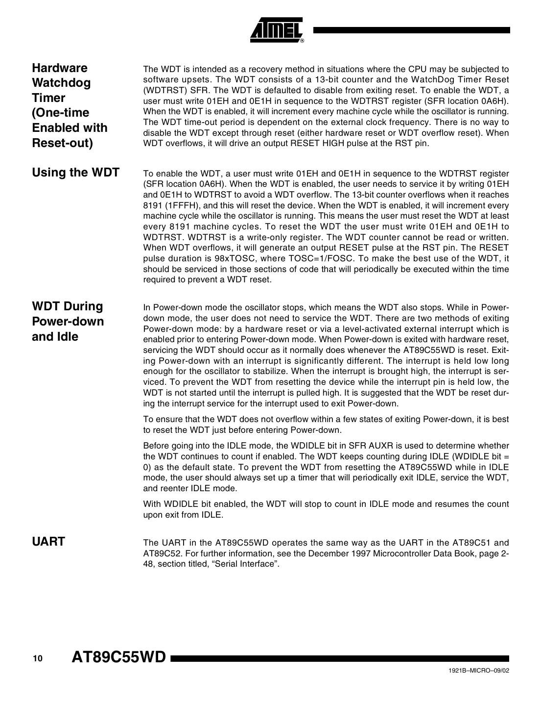 at89c55wd Datasheet Page 10