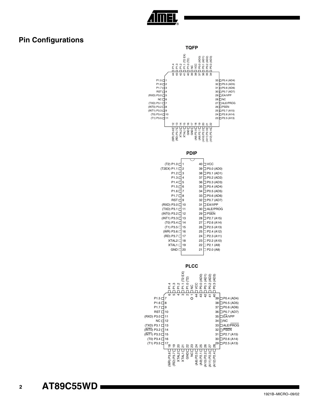at89c55wd Datasheet Page 2