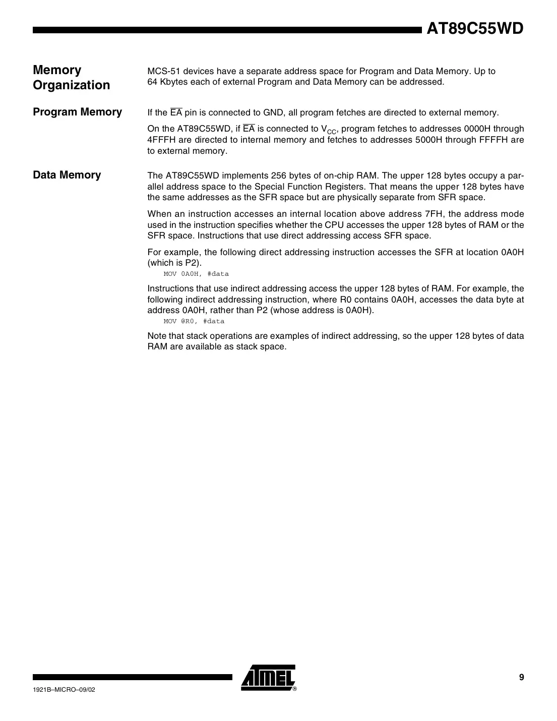 at89c55wd Datasheet Page 9