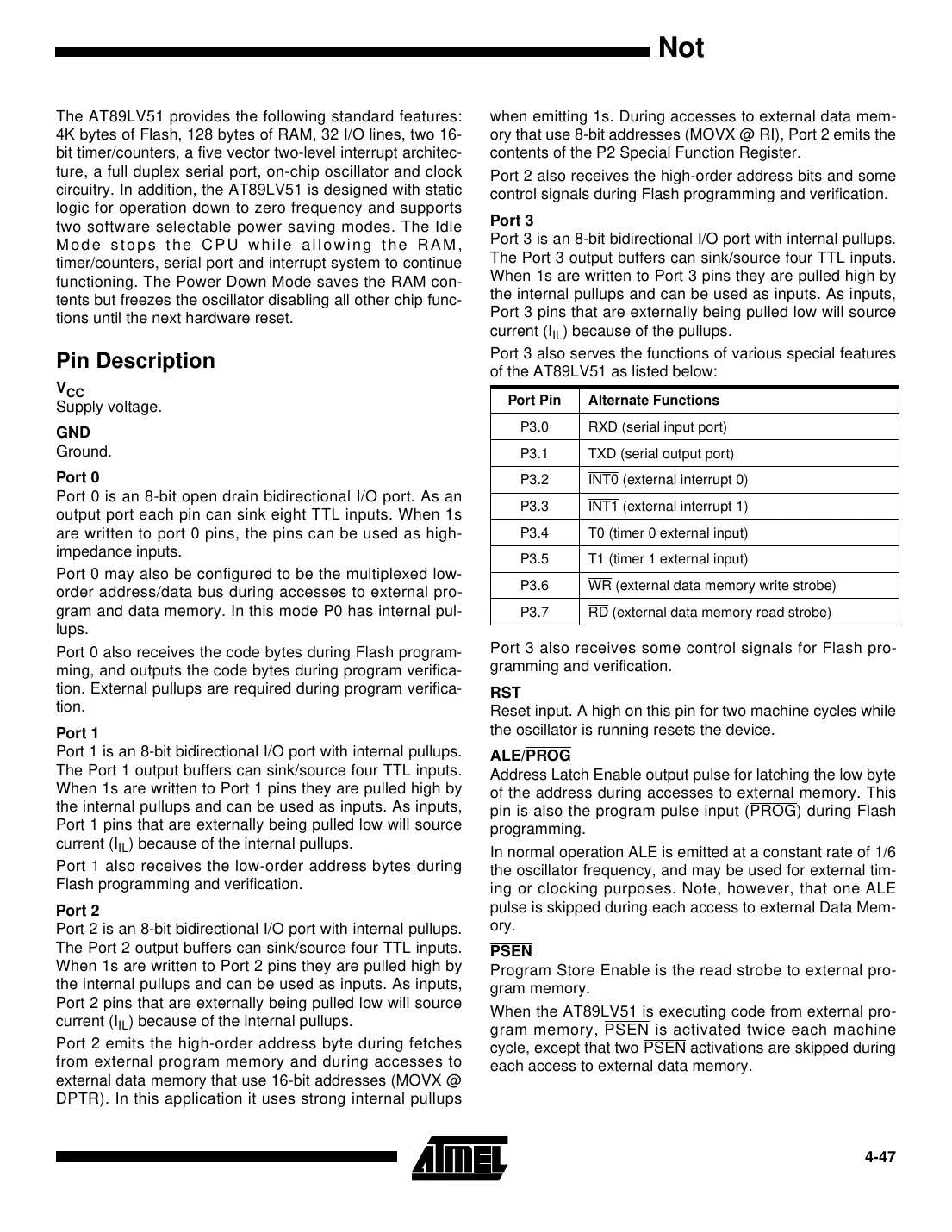 at89lv51 Datasheet Page 3