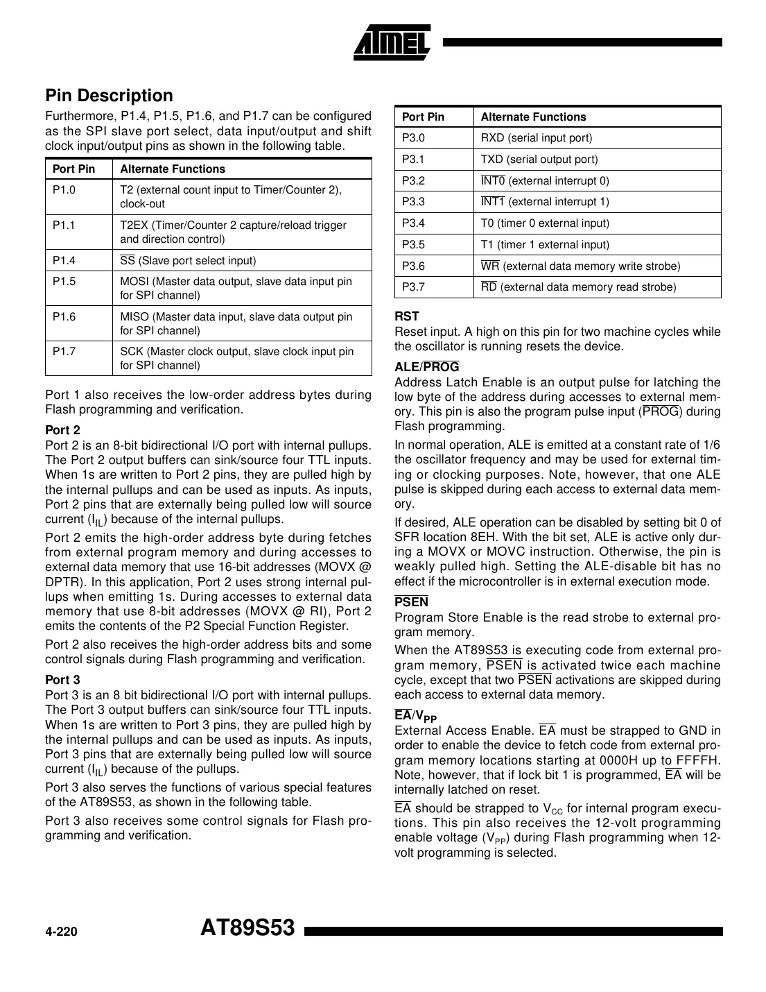 at89s53 Datasheet Page 4