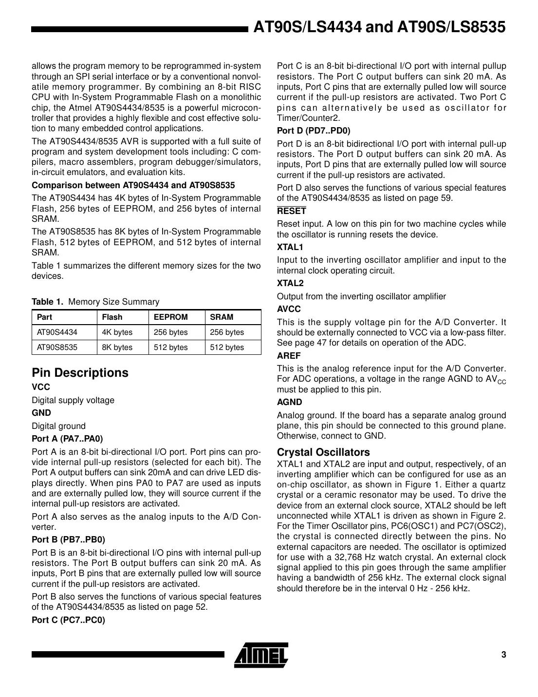 at90s4434 Datasheet Page 3