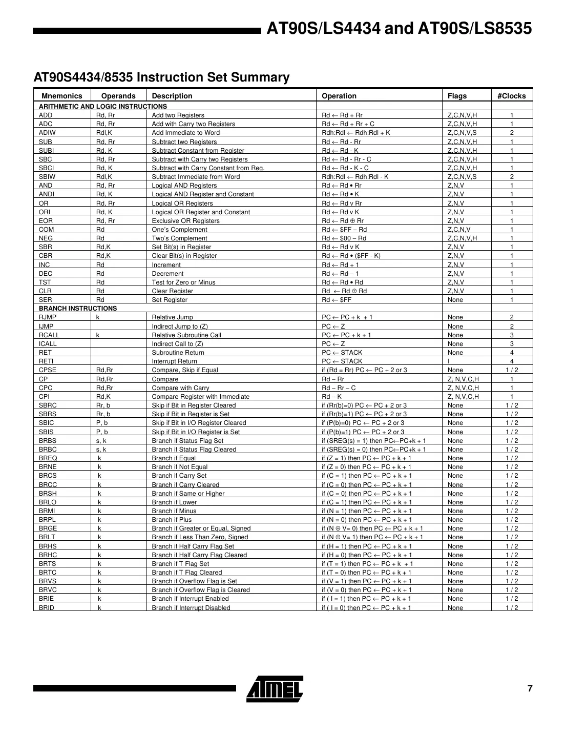 at90s4434 Datasheet Page 7