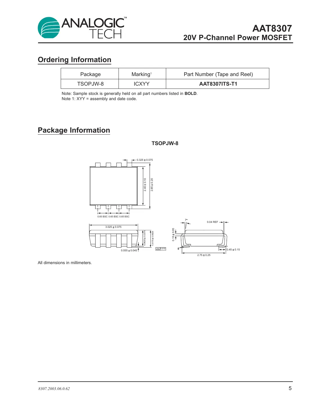 aat8307 Datasheet Page 5