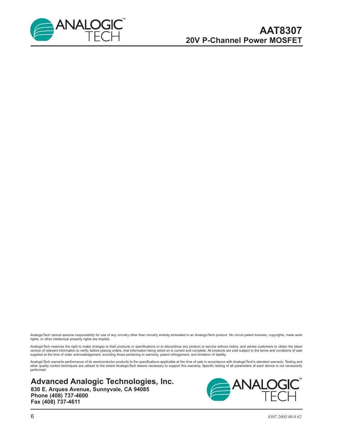 aat8307 Datasheet Page 6