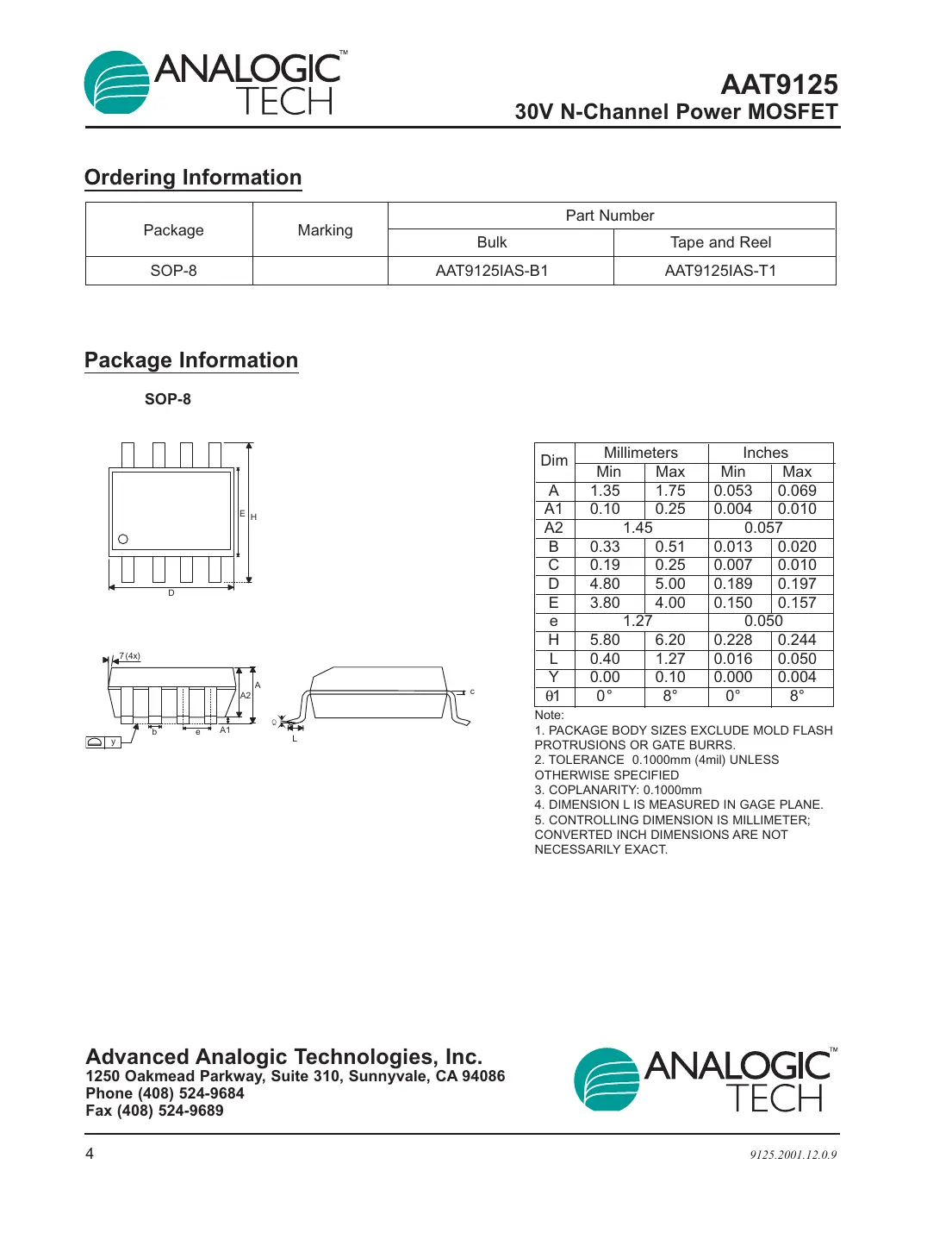 aat9125 Datasheet Page 4